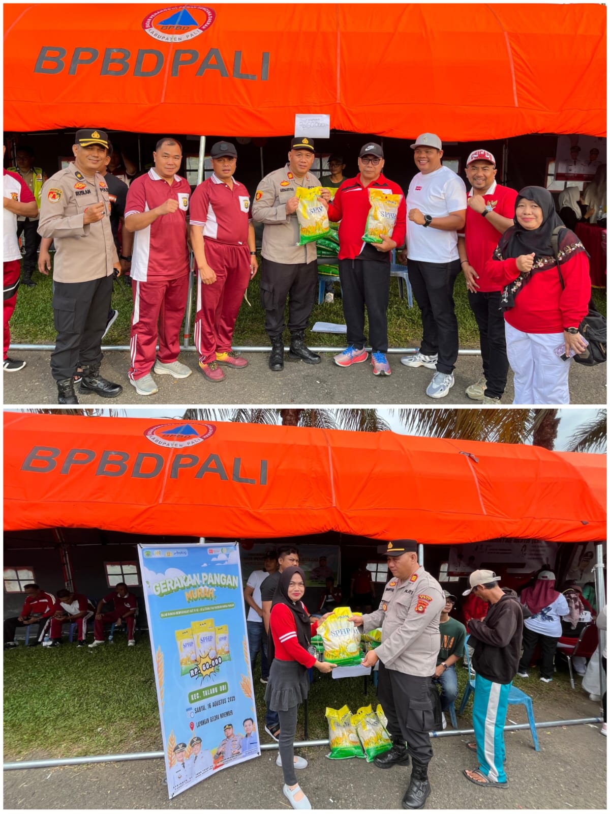 Polres PALI Kawal Gerakan Pangan Murah di Talang Ubi, 2 Ton Beras Ludes Terjual