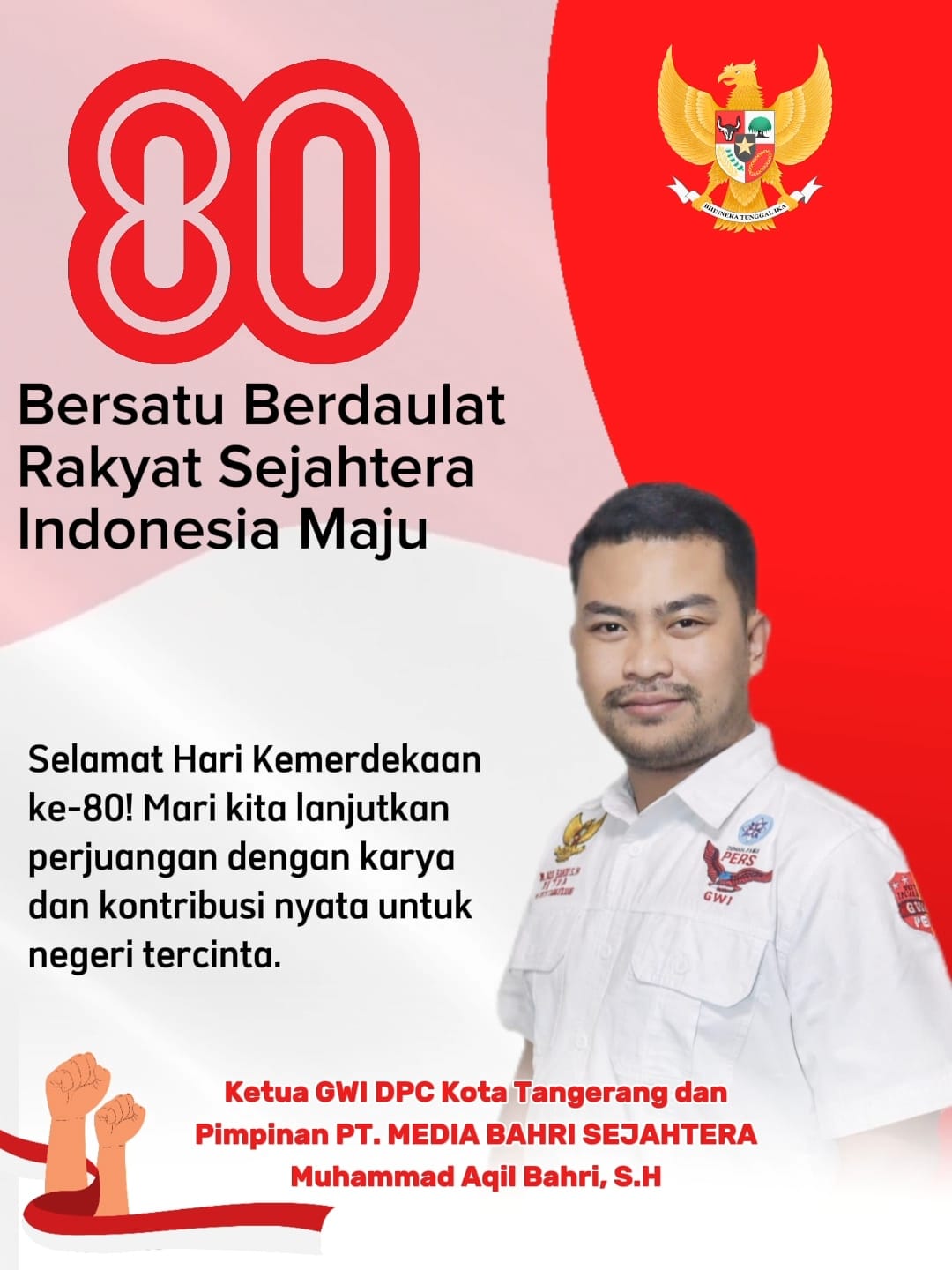 Ketua GWI Kota Tangerang dan Pimpinan PT. Media Bahri Sejahtera Kobarkan Semangat Kemerdekaan ke-80
