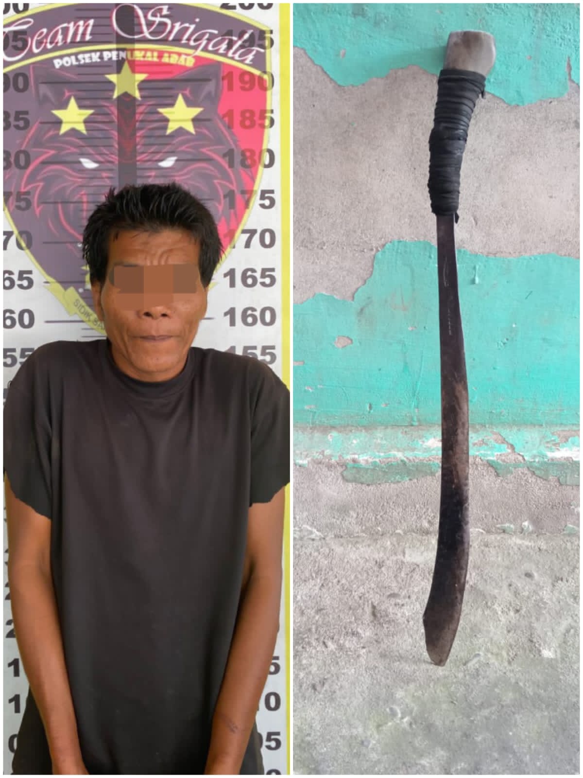 Diduga Tindak Pidana Penganiayaan Berat Guntur (40) di Tangkap Unit Reskrim Polsek Penukal Abab