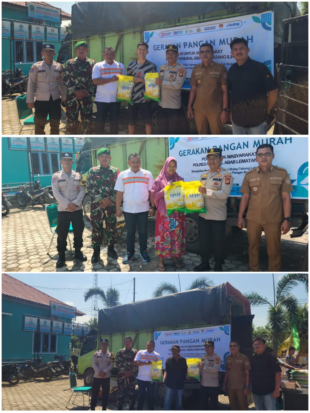 Polres PALI Kawal Ketat Gerakan Pangan Murah di Pasar Desa Karang Agung