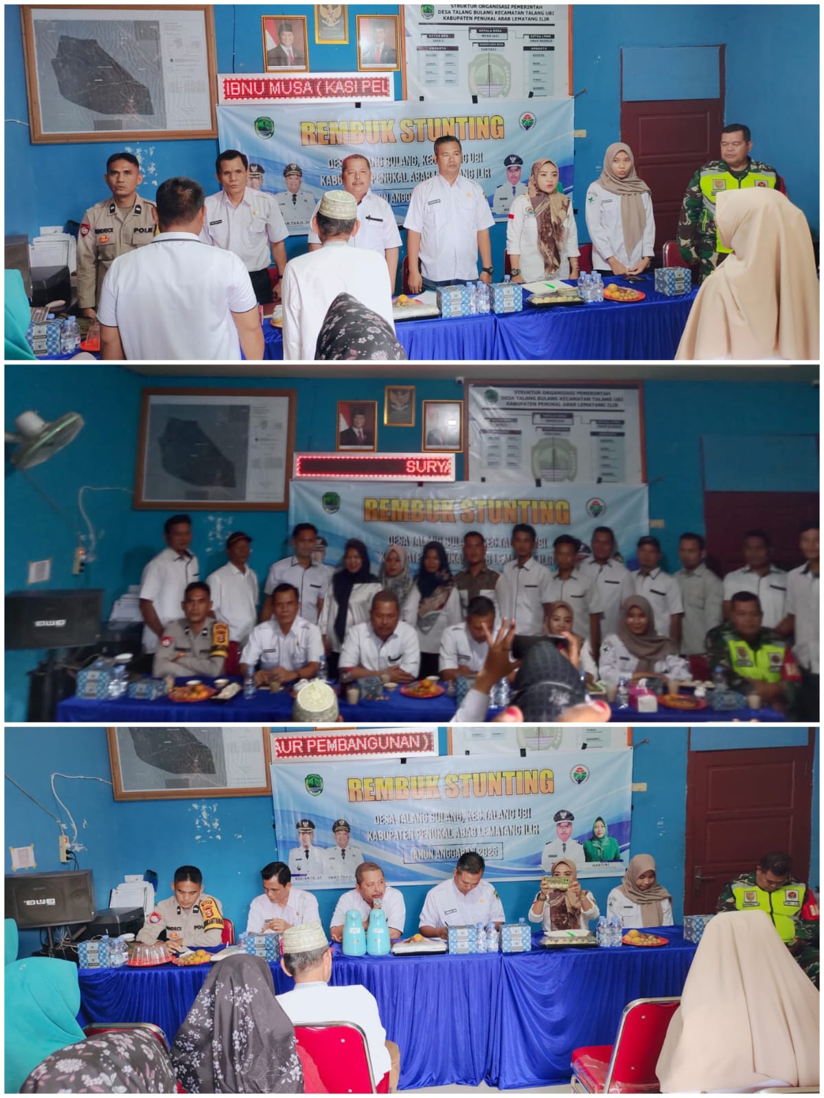 Mendukung Upaya Pemerintah Daerah, Polsek Talang Ubi Hadiri Rembuk Stunting di Desa Talang Bulang