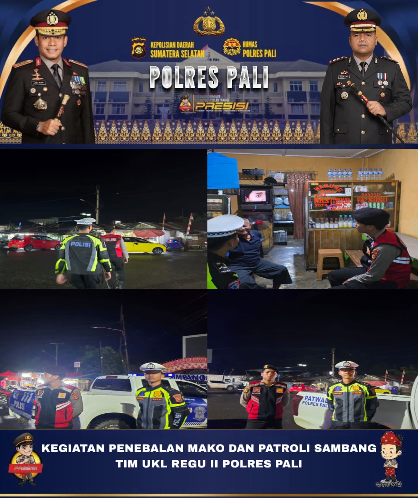 Tim UKL II Polres PALI Gelar Patroli dan Sambang