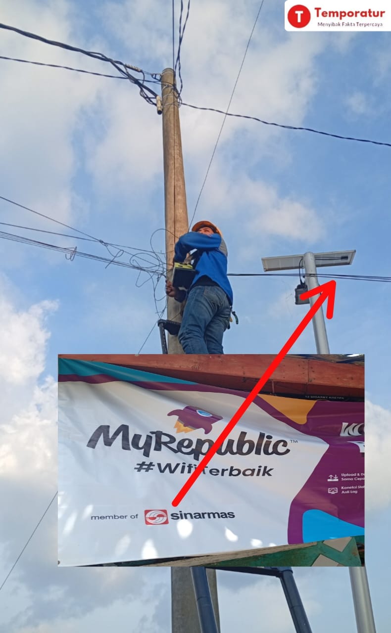 Diduga Internet MYRepublic Jadi Parasit dan Benalu, Nyantol Kabel pada Tiang Listrik Iconet