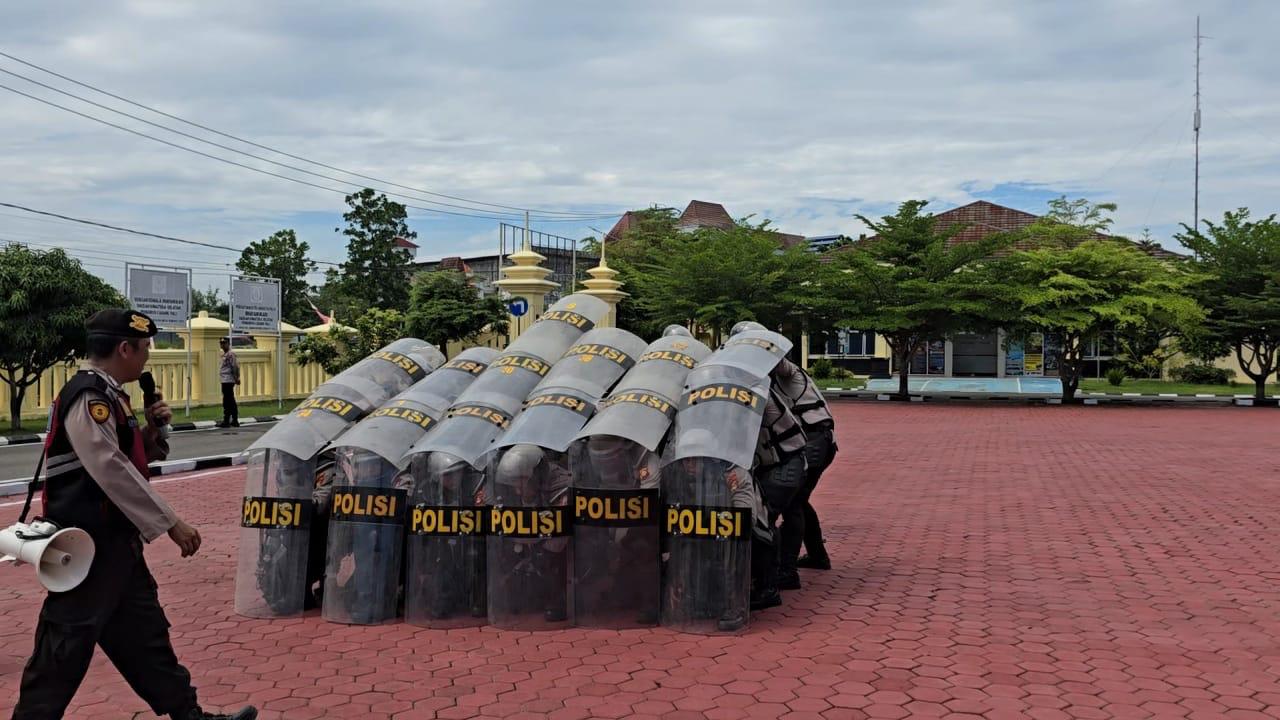 Guna Antisipasi Penanganan Unjuk Rasa, Polres Pali Gelar Latihan Dalmas