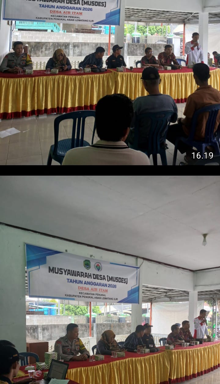 Polsek Penukal Abab Hadiri Musyawarah Desa Penetapan RKPDes 2026 di Desa Air Itam