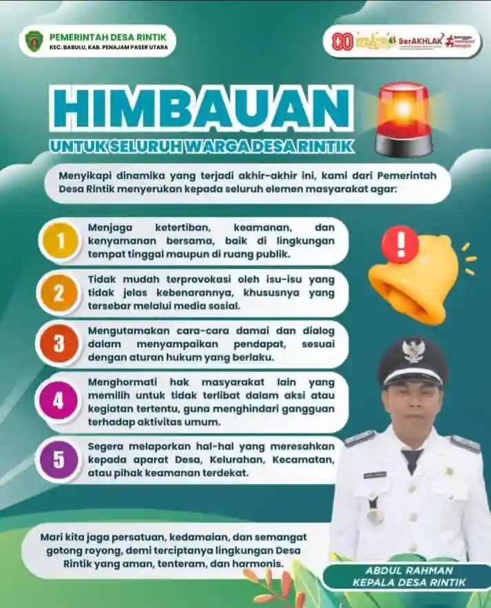 Desa Rintik Serukan Persatuan dan Kedamaian di Tengah Dinamika Terkini