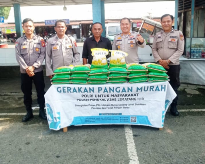 Polres PALI Gelar Gerakan Pasar Murah Serentak di Terminal Pasar Talang Ubi