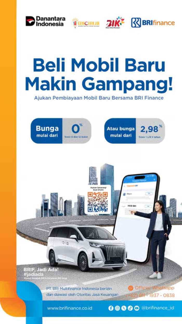 Solusi Ringan Punya Mobil Baru, BRI Finance Tawarkan Program KKB 0%