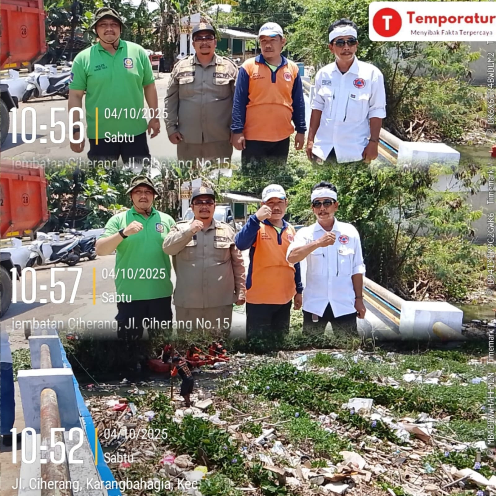 Sampah Mengular di Kali Ciherang,DESTANA Karangsatu, Satpol PP, dan DLH Turun Tangan