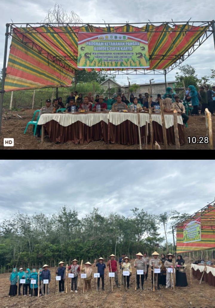 Polsek Talang Ubi Dukung Program Ketahanan Pangan, Gelar Penanaman Jagung di Desa Benakat Minyak