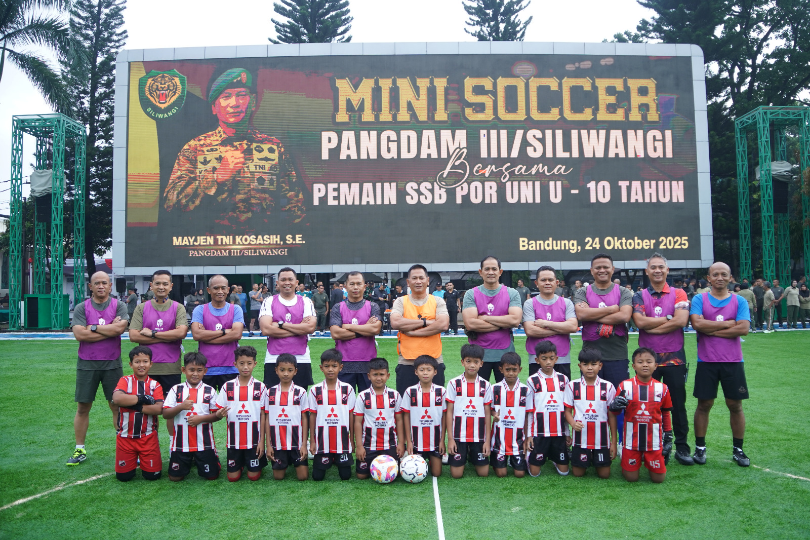 Kodam III/Slw Gelar Laga Mini Soccer Bersama Juara Dunia Muda SSB POR UNI U-10