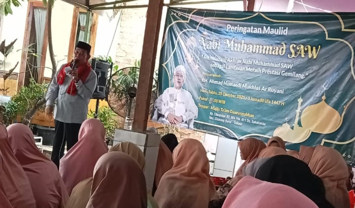 Damin Pj Kepala Desa Sukadanau Hadiri Acara Maulid Nabi SAW, Berpesan Jaga Kebersihan dan Keamanan Lingkungan