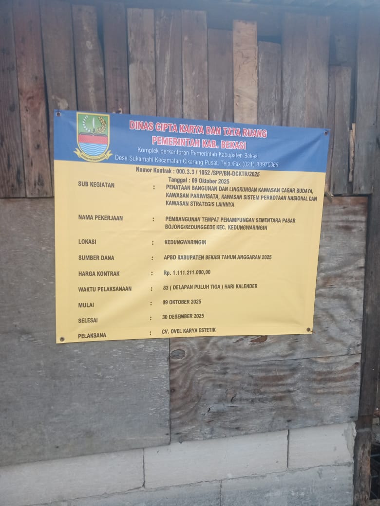 LSM JPKP Soroti Proyek Penampungan Sementara Pasar Bojong: Jangan asal Kerja, harus Sesuai RAB 