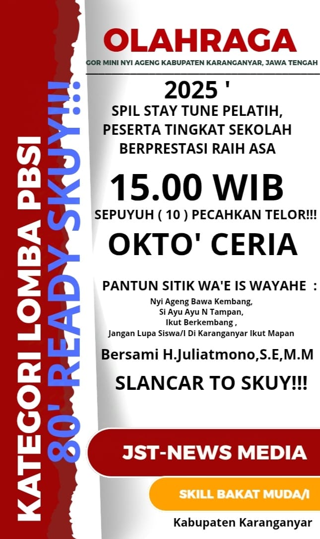 PBSI : AYUK!!! Ikutan Ajang Bergensi Tingkat Sekolah – Bersama DPR RI, Olahraga Keahlian Ketangkasan Handle Can SMASH MAT!!! Kabupaten Karanganyar, Jawa Tengah