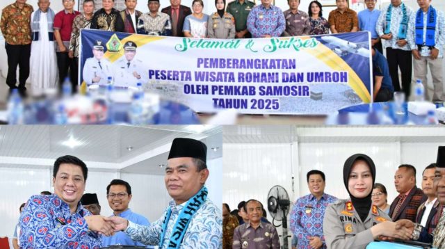 Bupati dan Wakil Bupati Samosir Berangkatkan Umroh dan Ibadah Rohani Tokoh Agama 