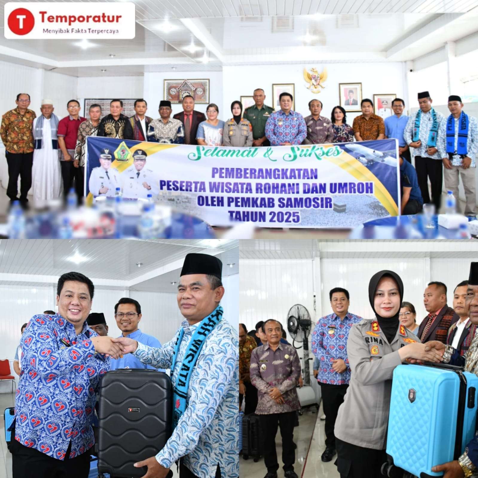 Bupati dan Wakil Bupati Samosir Berangkatkan Umroh dan Ibadah Rohani Tokoh Agama 