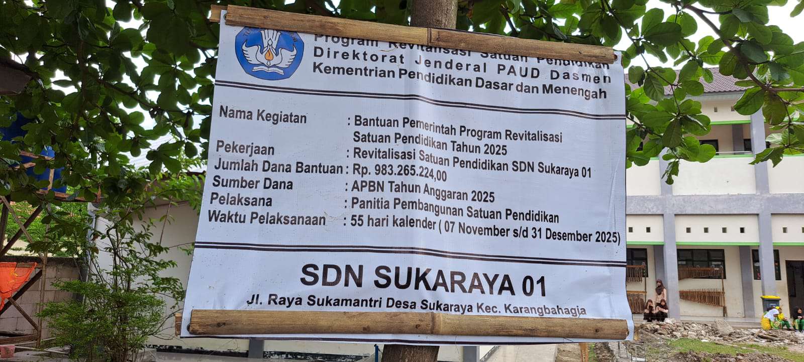 Proyek Revitalisasi SDN 01Sukaraya Amburadul Dikhawatirkan Cacat Mutu