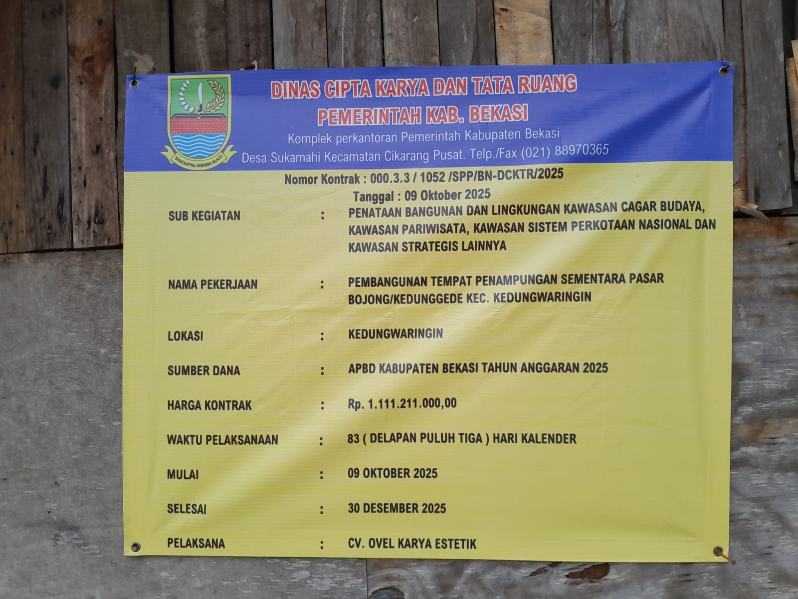 Diduga Proyek Pekerjaan Pasar Bojong Tak Sesuai Spek, Pengawas Cipta Karya  Dikonfirmasi Bungkam ?