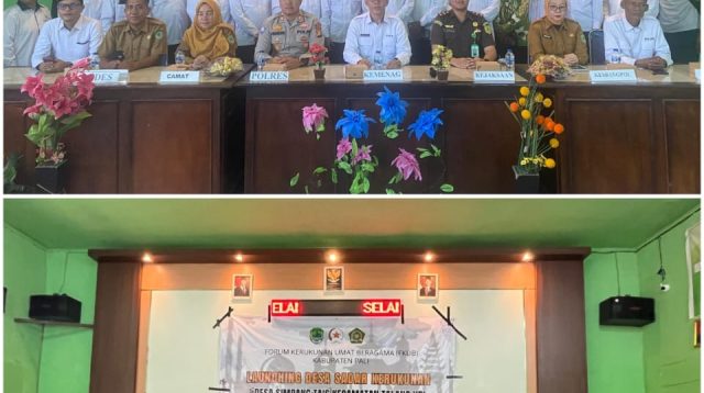 Kasat Binmas Polres PALI Hadiri Launching Desa Sadar Kerukunan di Simpang Tais