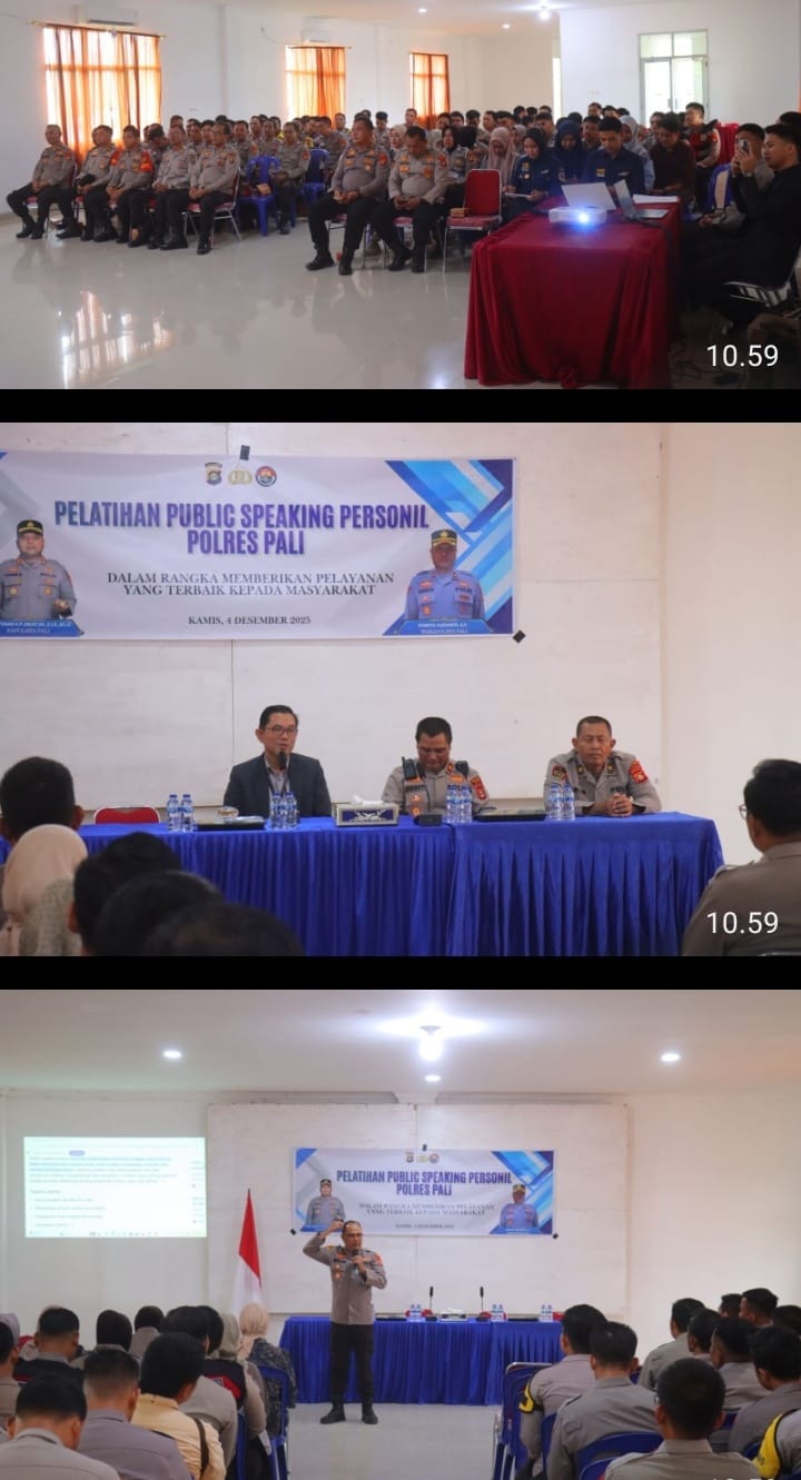 PELATIHAN PUBLIC SPEAKING POLRES PALI TINGKATKAN KOMPETENSI PERSONEL DALAM MEMBERIKAN PELAYANAN PRIMA