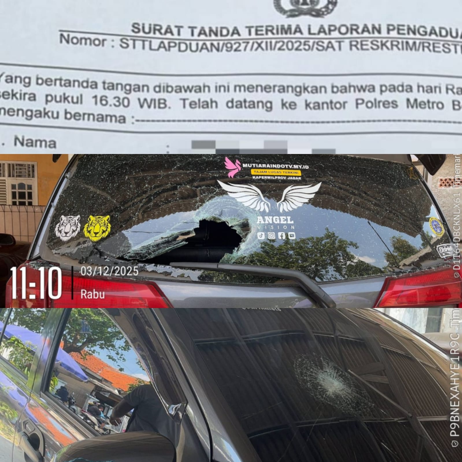 Teror Terhadap Penggiat Anti Obat Terlarang Angel Vision Diteror Usai Bongkar Jaringan Tramadol, Mobil Dirusak OTK