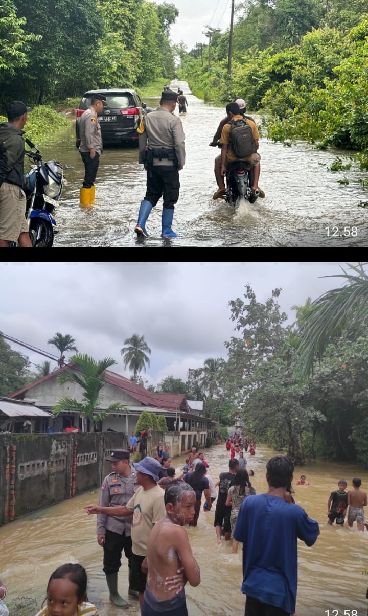 Monitoring Banjir di Wilayah Talang Ubi, Polsek Lakukan Penanganan Cepat dan Terukur