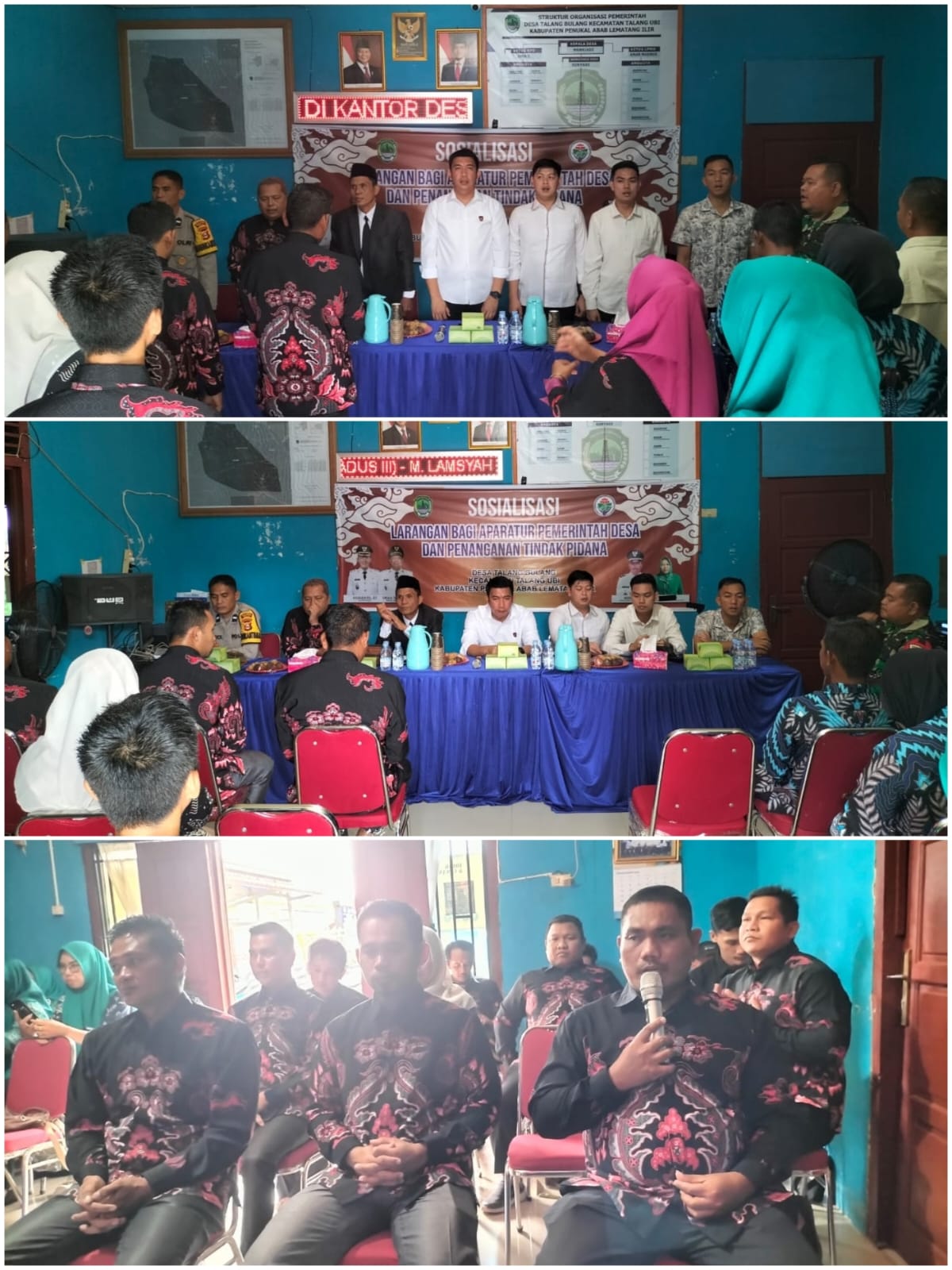 Cegah Penyalahgunaan Wewenang, Bhabinkamtibmas Talang Bulang Hadiri Sosialisasi Larangan Aparatur Desa