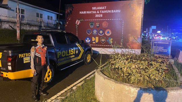 Samapta Polres PALI Siaga Nataru, Antisipasi Kepadatan Lalin dan 3C di Simpang Lima Pendopo