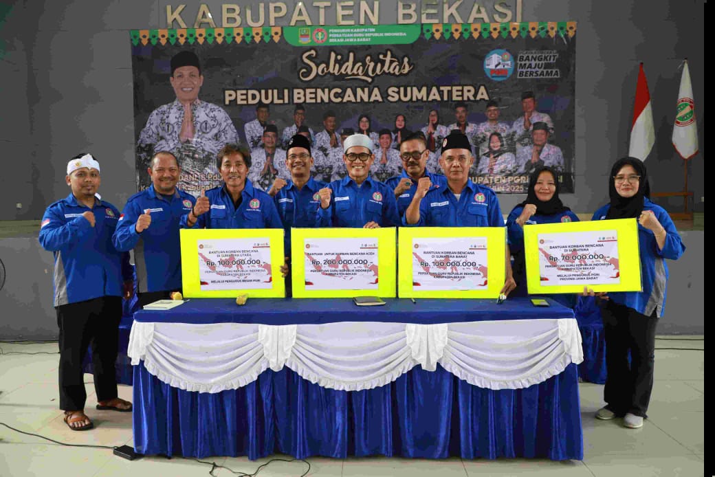 Peduli Bencana PGRI Kabupaten Bekasi Salurkan Bantuan ke Sumatera