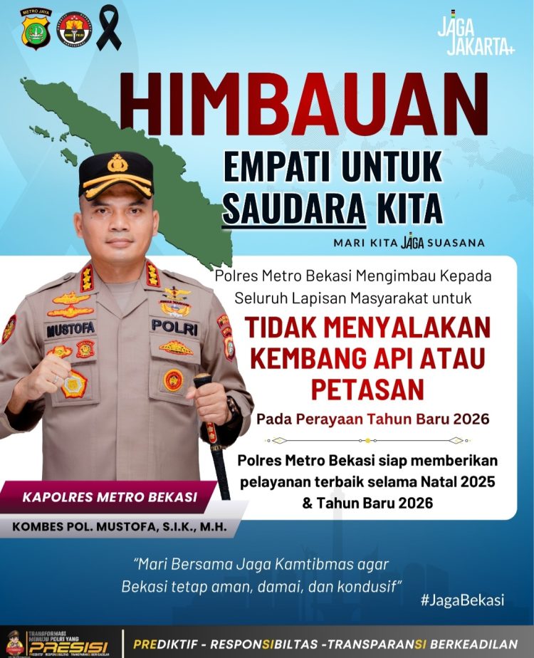 Solidaritas untuk Sumatra, Kapolres Metro Bekasi Larang Petasan di Malam Tahun Baru 2026