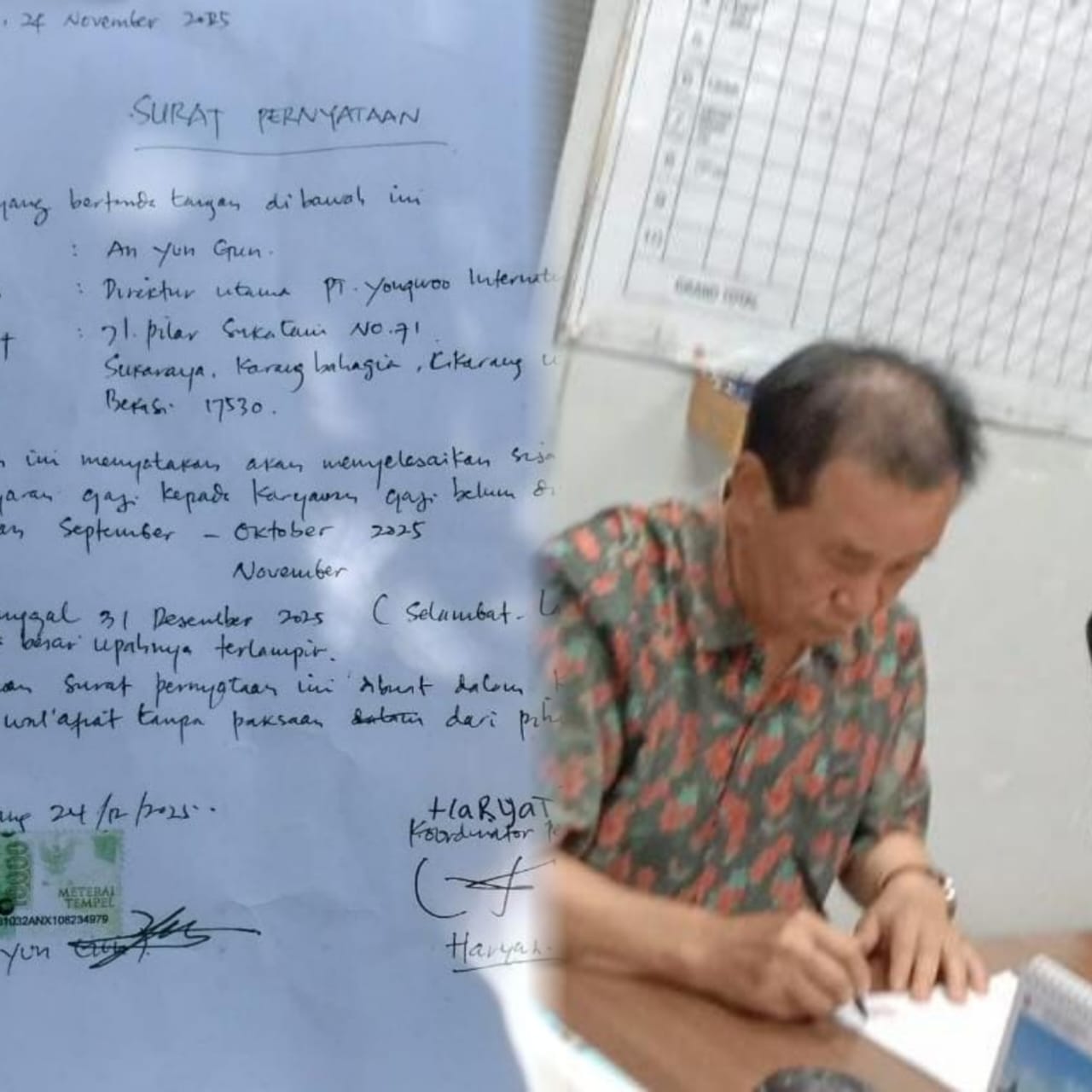 PT. Yong Woo Internasional Kembali Ingkar Janji Bayar Gaji, Komisi 4 DPRD Kab. Bekasi Dinilai Lepas Tangan