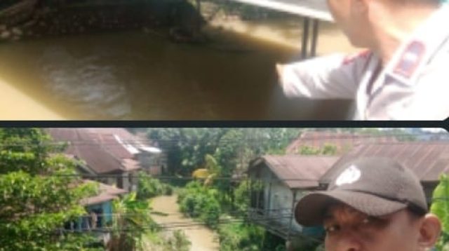 Polsek Talang Ubi Lakukan Monitoring Debit Air, Situasi Sungai Masih Normal