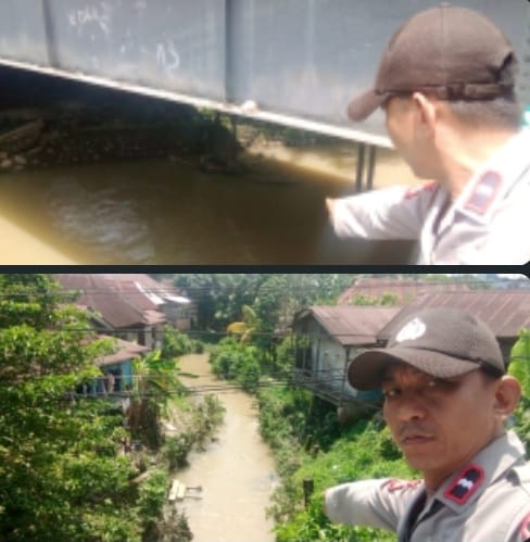 Polsek Talang Ubi Lakukan Monitoring Debit Air, Situasi Sungai Masih Normal