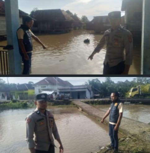 Debit Sungai Lematang Naik, Polsek Tanah Abang Intensifkan Monitoring Wilayah Rawan Banjir