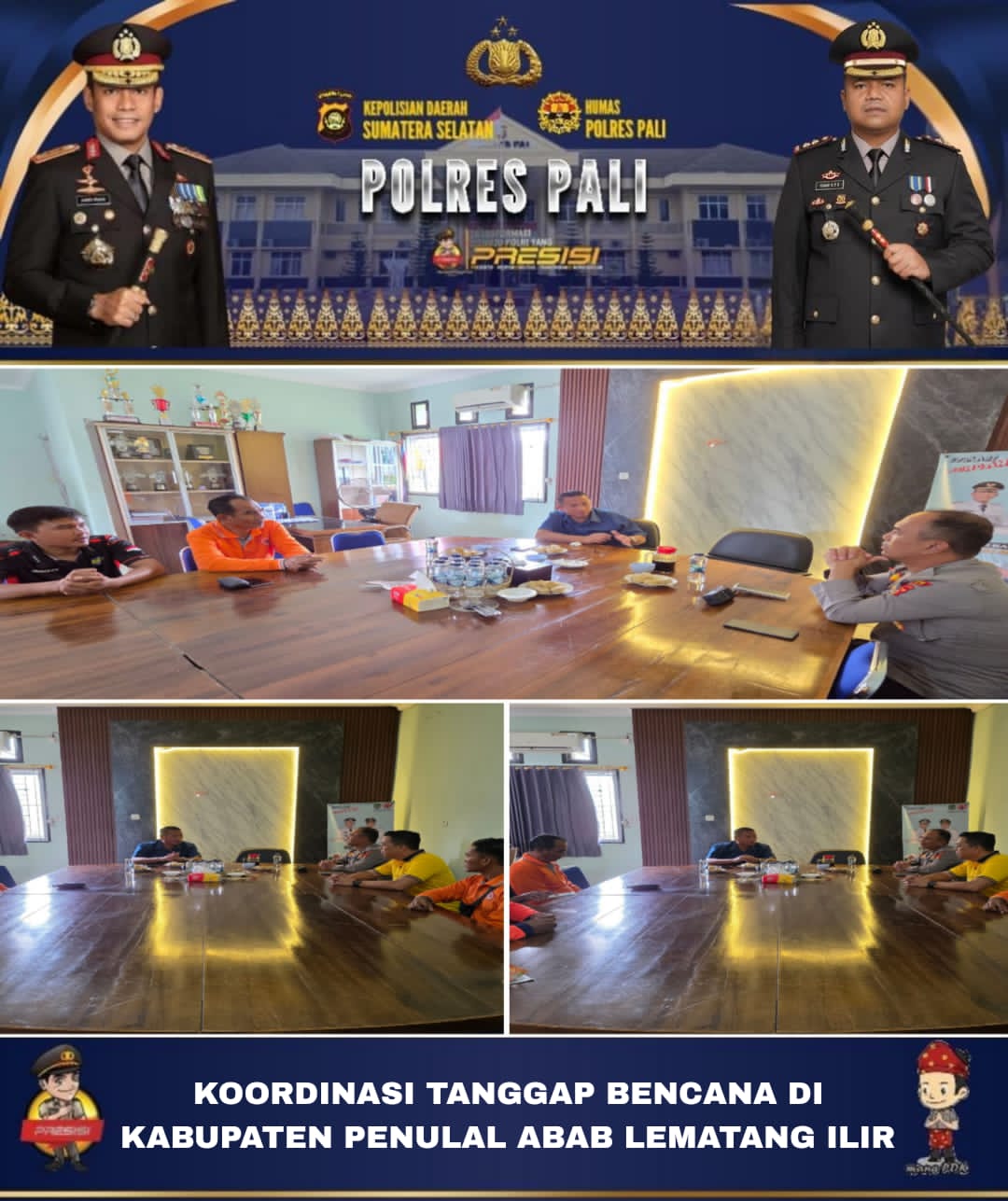 Polres PALI Perkuat Koordinasi Tanggap Bencana, Siapkan Posko dan Sistem Respons Cepat