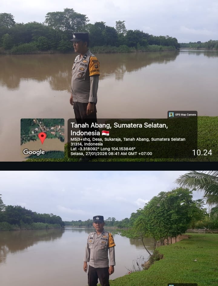 Debit Sungai Lematang Surut, Polsek Tanah Abang Pastikan Wilayah Aman dari Banjir