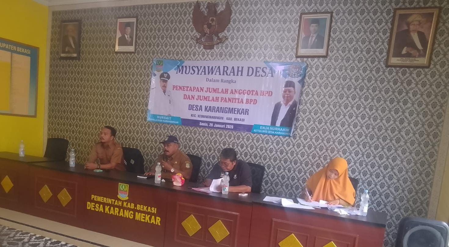 Persiapan Masa Bakti 2026-2034, Pemdes Karang Mekar Bentuk Panitia Pemilihan BPD