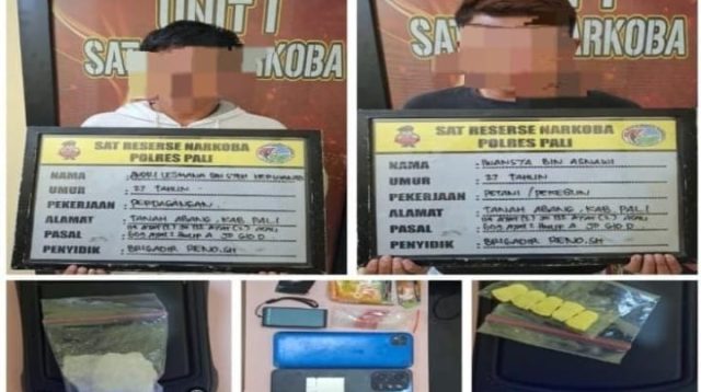 Satuan Reserse Narkoba Polres PALI Amankan Dua Pria di Desa Tanah Abang
