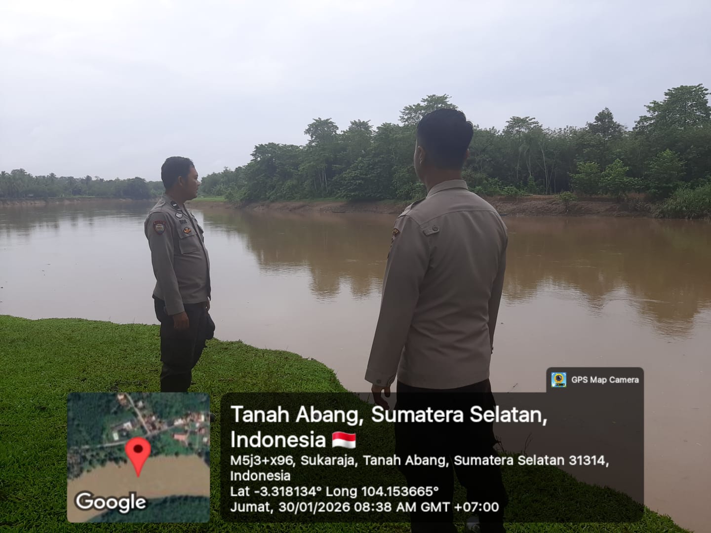 Debit Sungai Lematang Berangsur Normal, Polsek Tanah Abang Pastikan Wilayah Aman dari Banjir