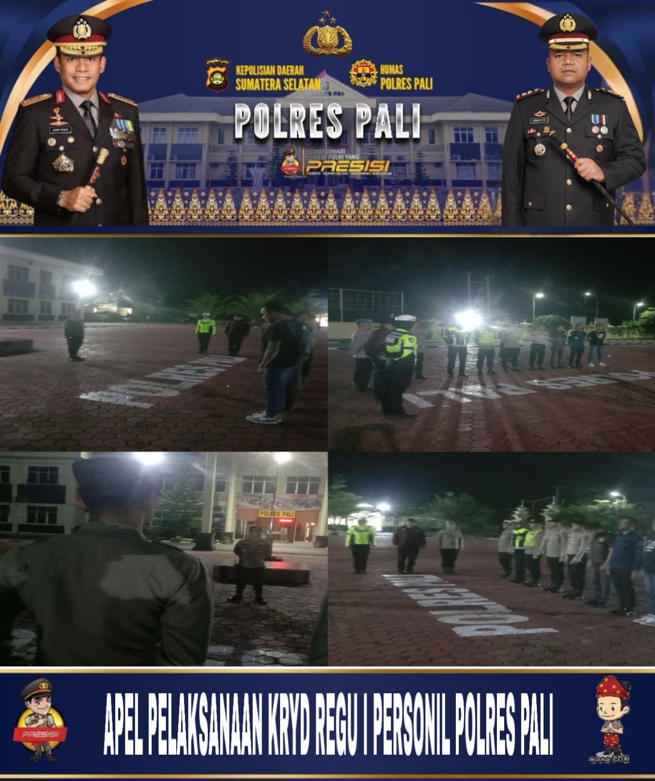 KRYD Malam Hari,Polres PALI Persempit Ruang Gerak Pelaku 3C