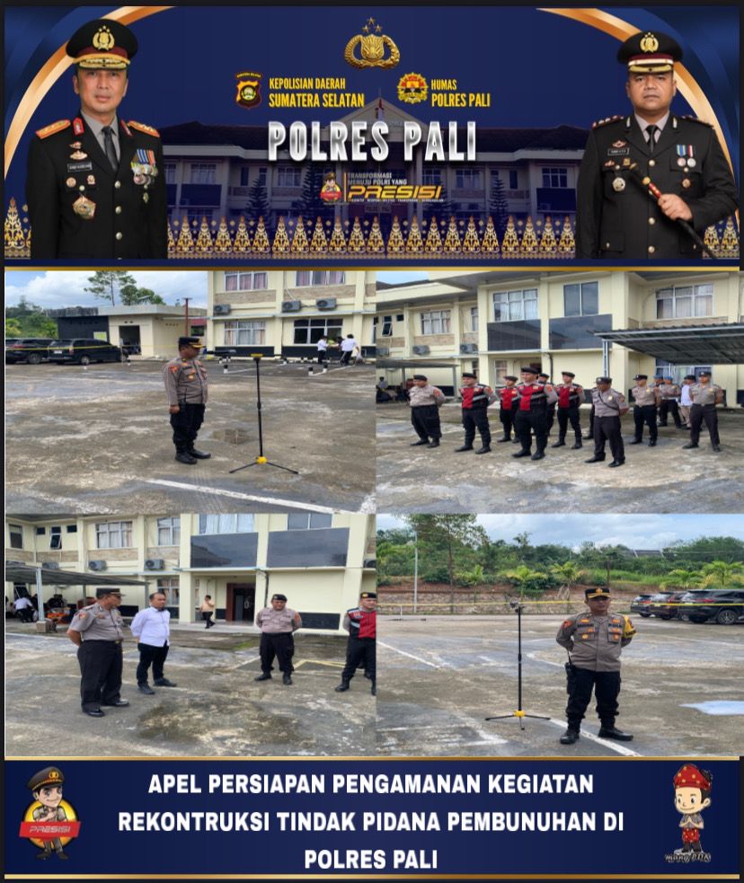 REKONSTRUKSI KASUS PEMBUNUHAN DI PALI BERJALAN KONDUSIF, POLRES PALI TEGASKAN KOMITMEN PENEGAKAN HUKUM