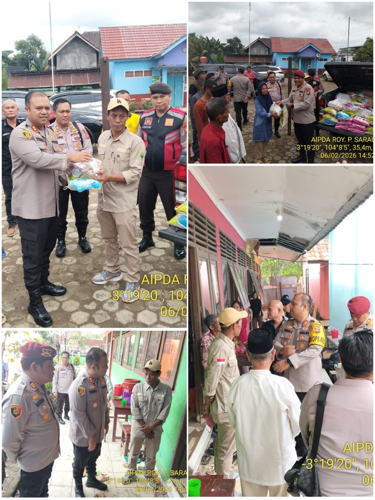 Kapolres PALI Tinjau Pengungsian Banjir Desa Curup, Salurkan Bantuan Sosial untuk Warga Terdampak
