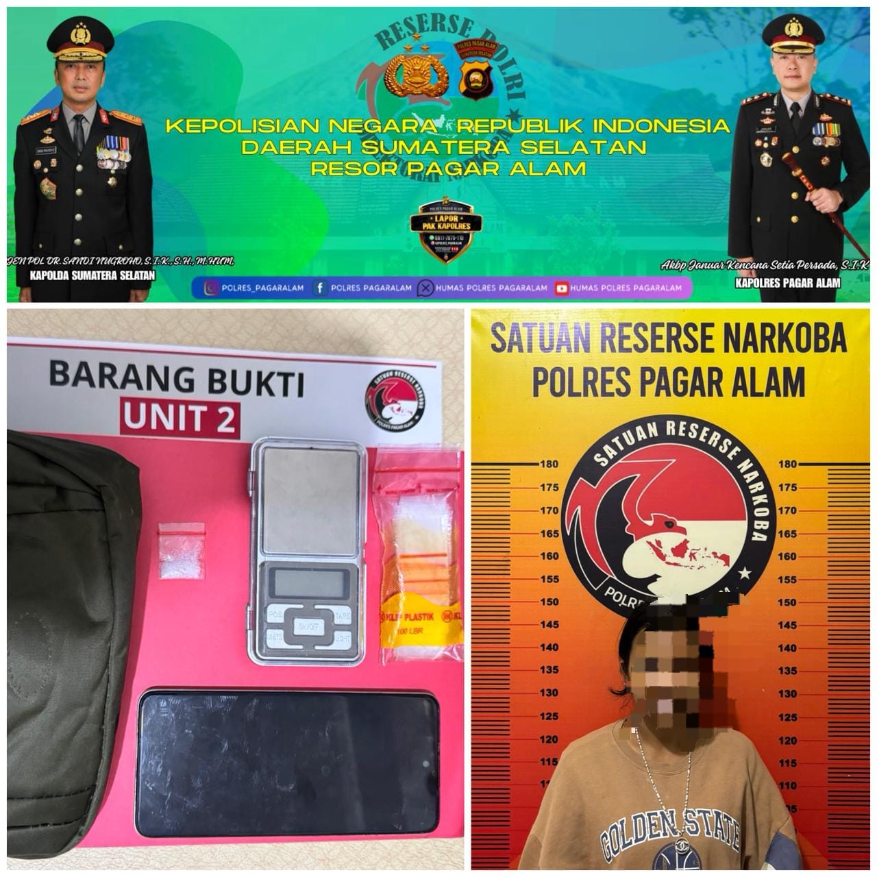IRT di Pagar Alam Diciduk Polisi, Simpan Sabu di Bedeng Kontrakan