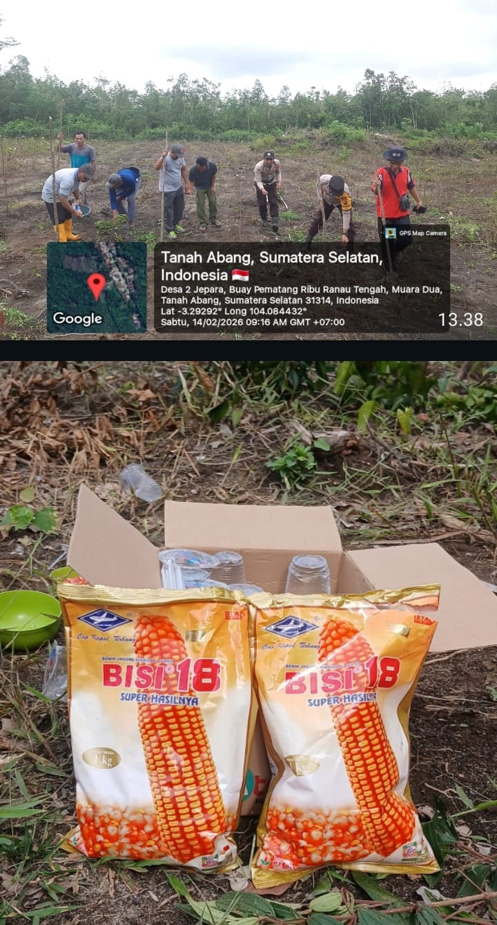 Penanaman Jagung Poktan “Usaha Bersama” di Desa Muara Dua, Wujud Sinergi Polri dan Pemerintah Desa Dukung Ketahanan Pangan