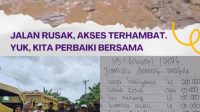 Pajak Dibayar, Jalan Dibiarkan Hancur: Warga Pantai Bahagia Akhirnya “Patungan” Perbaiki Jalan Utama