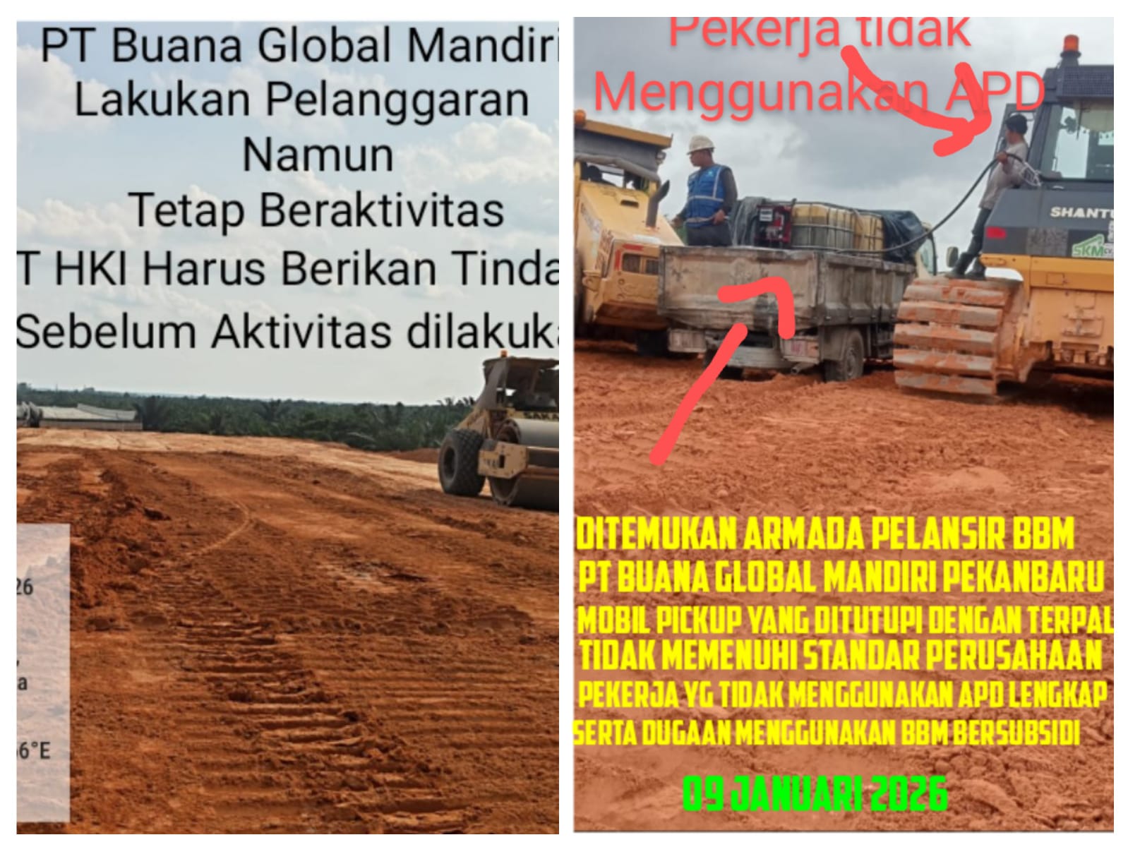 Skandal Proyek Tol Pekanbaru: PT Buana Global Mandiri Diduga Gunakan BBM Subsidi & Armada Ilegal, PT HKI Bungkam!