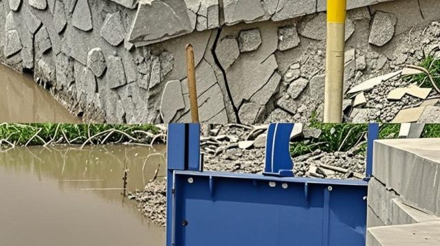 Pembuatan Pintu Air di Proyek Normalisasi Sungai Srengseng BBWS Citarum oleh PT.BRP Senilai 47 Miliar di Sukatani Patah dalam Satu Bulan