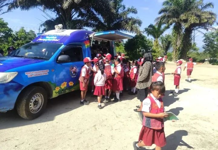 Mobil Perpustakaan Keliling Kunjungi SDN 173309 Parhorboan, Tingkatkan Minat Baca Siswa
