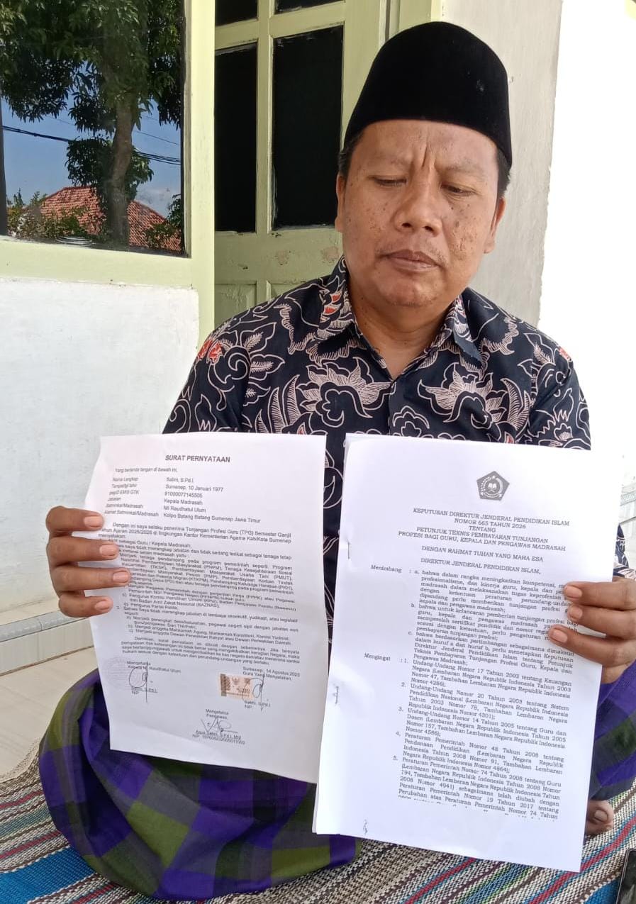 Disoal Rangkap Jabatan, Ketua BPD Kolpo Sumenep Lakukan Konsultasi ke Kemenag dan DPMD