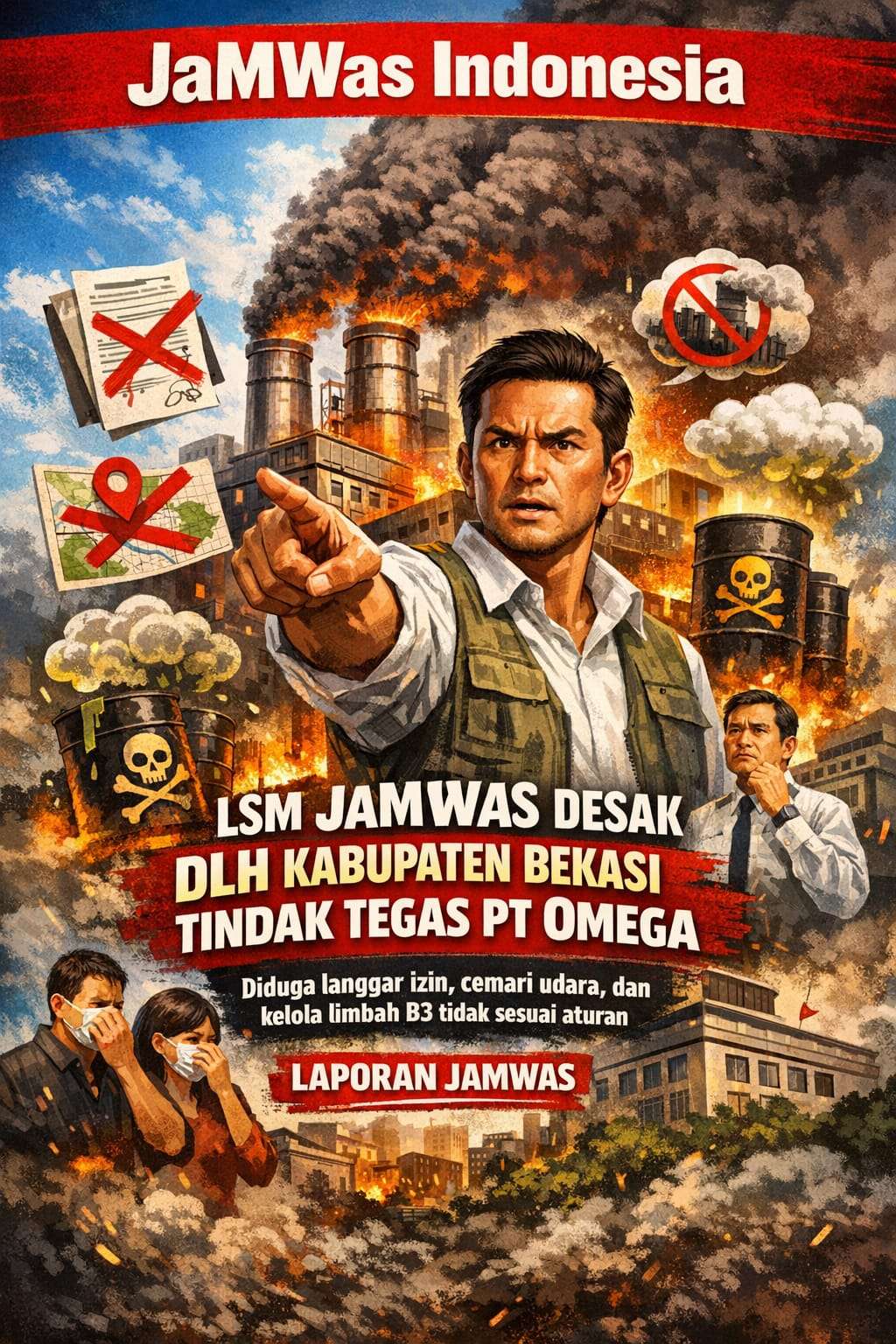 LSM JaMWas Desak DLH Kabupaten Bekasi Tindak Tegas PT Omega Industri Indo atas Dugaan Pelanggaran Lingkungan